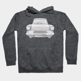 Ford Anglia 105E 1960s classic car monochrome Hoodie